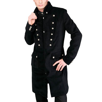 Admiral heren military jas zwart - Gothi Admiral heren military jas zwart - Gothi